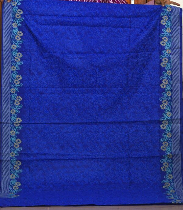 Block Print semi balaka silk Saree - 19