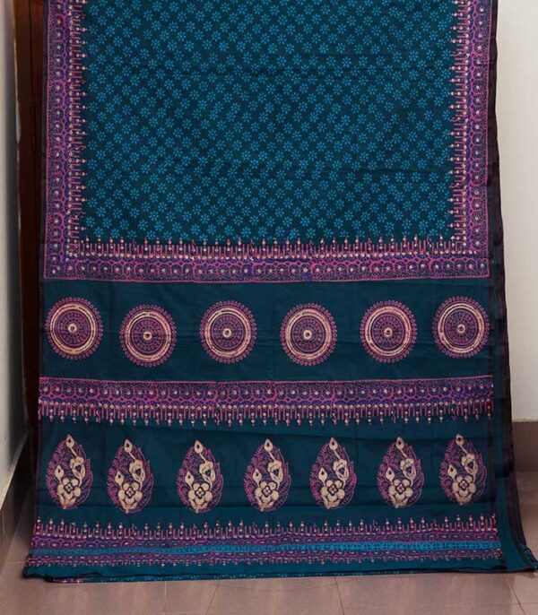 Block Print semi balaka silk Saree – 24